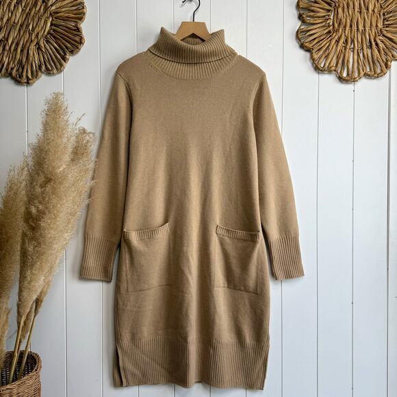 Athleta sweater dress cashmere merino wool knit turtleneck cozy Medium - Picture 2 of 10